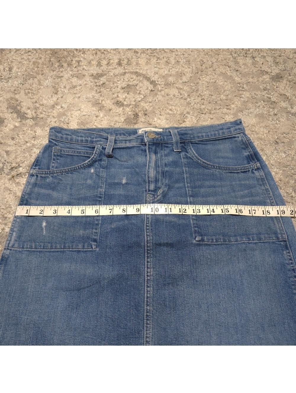 MADEWELL Distressed Casual Utility Denim Mini Skirt, Released Hem Size 29 - Picture 15 of 16